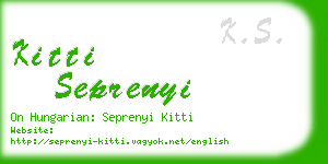 kitti seprenyi business card